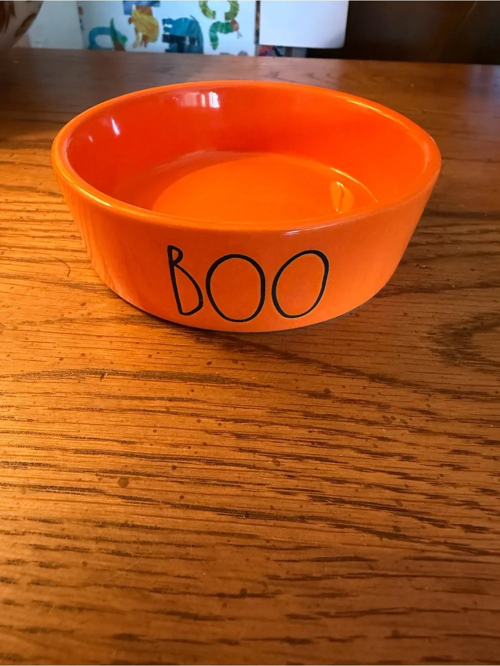 Rae Dunn Orange Ceramic bowl Halloween boo